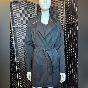 Via Spiga cotton blend lined black trench coat size M